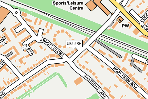 UB5 5RH map - OS OpenMap – Local (Ordnance Survey)