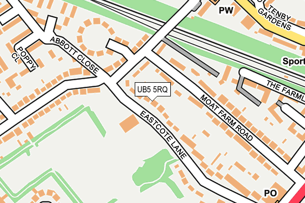 UB5 5RQ map - OS OpenMap – Local (Ordnance Survey)