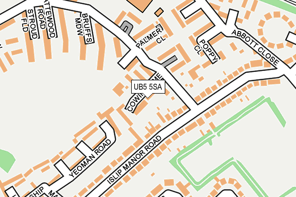 UB5 5SA map - OS OpenMap – Local (Ordnance Survey)