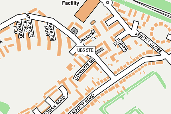 UB5 5TE map - OS OpenMap – Local (Ordnance Survey)