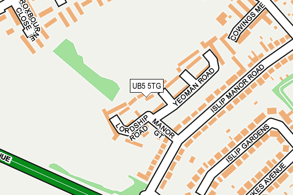 UB5 5TG map - OS OpenMap – Local (Ordnance Survey)