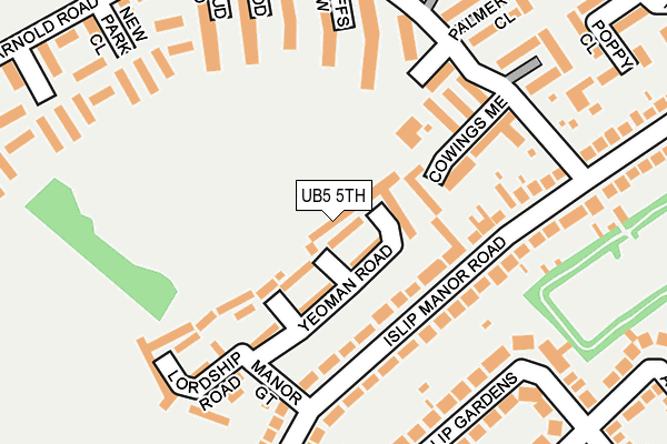 UB5 5TH map - OS OpenMap – Local (Ordnance Survey)
