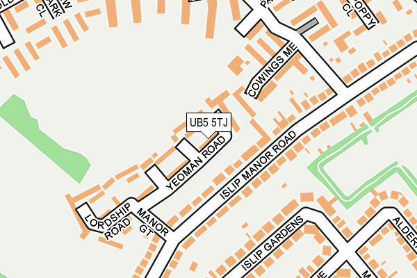 UB5 5TJ map - OS OpenMap – Local (Ordnance Survey)