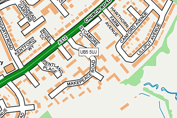 UB5 5UJ map - OS OpenMap – Local (Ordnance Survey)
