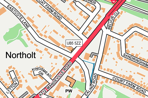 UB5 5ZZ map - OS OpenMap – Local (Ordnance Survey)