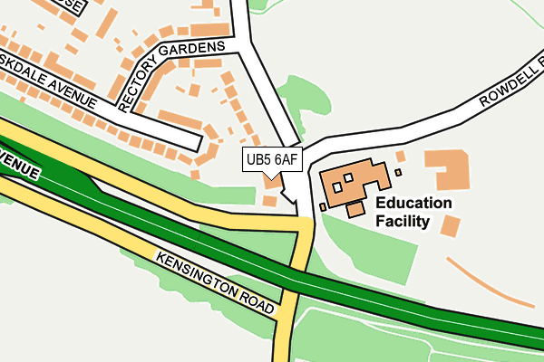 UB5 6AF map - OS OpenMap – Local (Ordnance Survey)