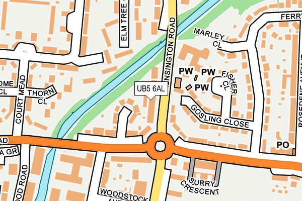 UB5 6AL map - OS OpenMap – Local (Ordnance Survey)