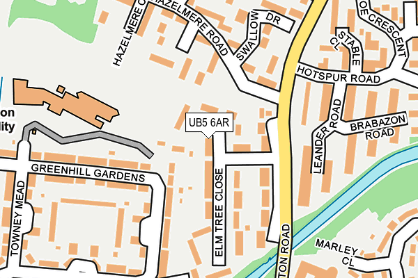 UB5 6AR map - OS OpenMap – Local (Ordnance Survey)