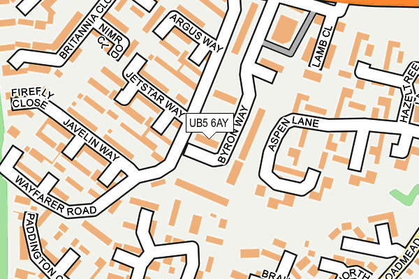 UB5 6AY map - OS OpenMap – Local (Ordnance Survey)