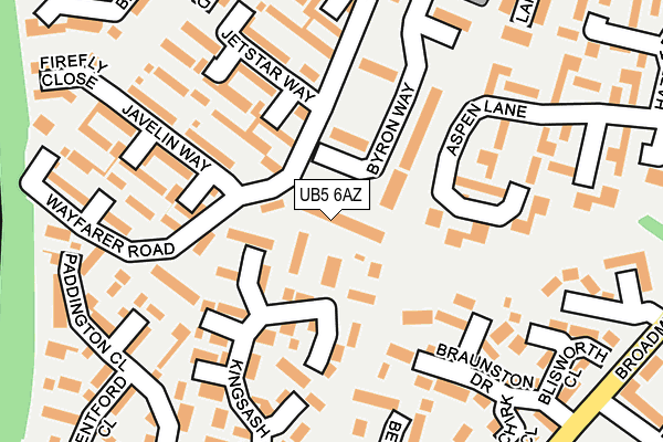 UB5 6AZ map - OS OpenMap – Local (Ordnance Survey)