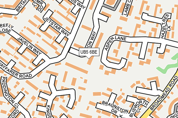 UB5 6BE map - OS OpenMap – Local (Ordnance Survey)