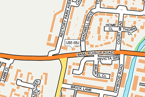 UB5 6BJ map - OS OpenMap – Local (Ordnance Survey)