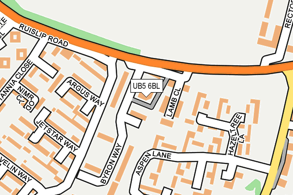 UB5 6BL map - OS OpenMap – Local (Ordnance Survey)