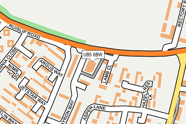 UB5 6BW map - OS OpenMap – Local (Ordnance Survey)