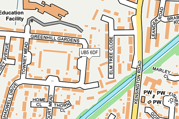 UB5 6DF map - OS OpenMap – Local (Ordnance Survey)