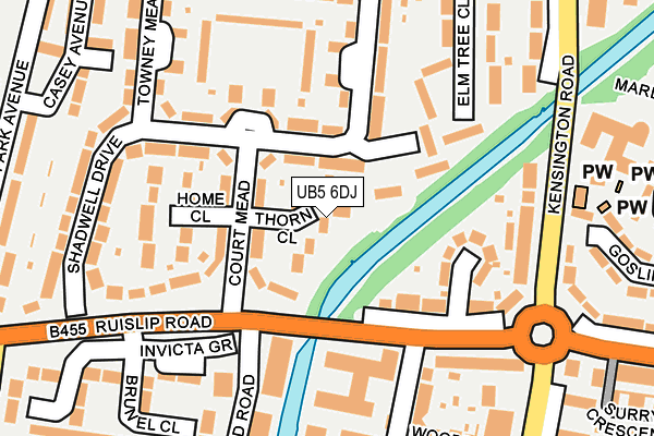 UB5 6DJ map - OS OpenMap – Local (Ordnance Survey)