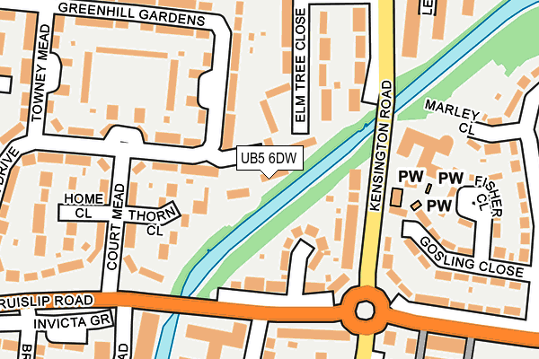 UB5 6DW map - OS OpenMap – Local (Ordnance Survey)