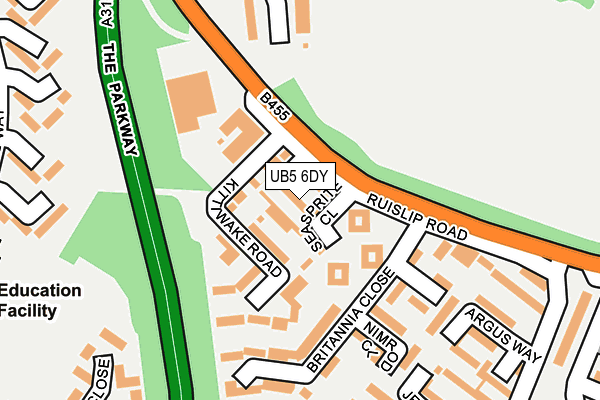UB5 6DY map - OS OpenMap – Local (Ordnance Survey)