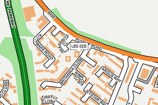 UB5 6EB map - OS OpenMap – Local (Ordnance Survey)