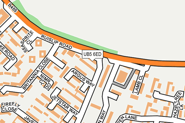 UB5 6ED map - OS OpenMap – Local (Ordnance Survey)