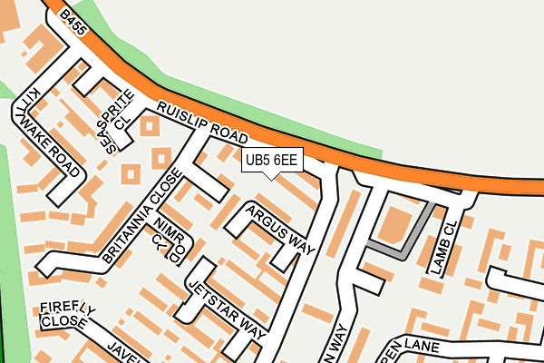 UB5 6EE map - OS OpenMap – Local (Ordnance Survey)