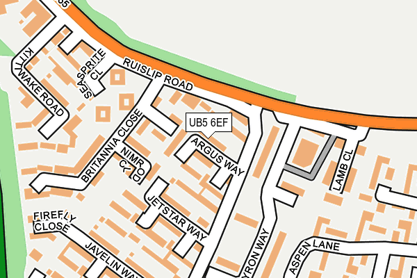 UB5 6EF map - OS OpenMap – Local (Ordnance Survey)