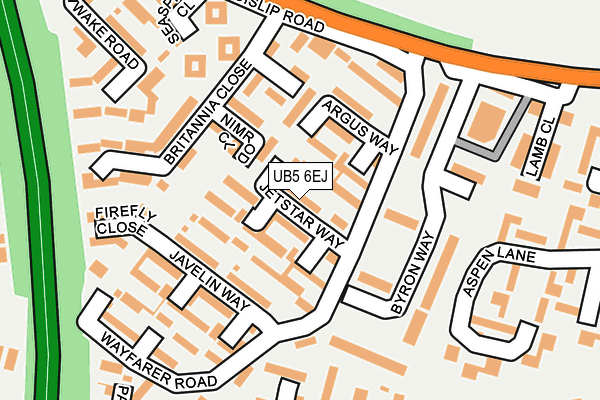 UB5 6EJ map - OS OpenMap – Local (Ordnance Survey)