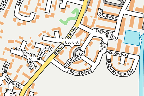 UB5 6FA map - OS OpenMap – Local (Ordnance Survey)