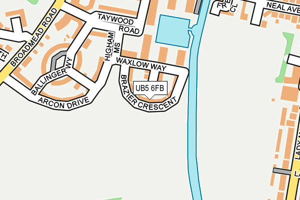 UB5 6FB map - OS OpenMap – Local (Ordnance Survey)