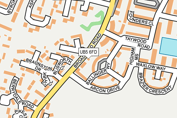UB5 6FD map - OS OpenMap – Local (Ordnance Survey)