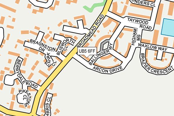 UB5 6FF map - OS OpenMap – Local (Ordnance Survey)