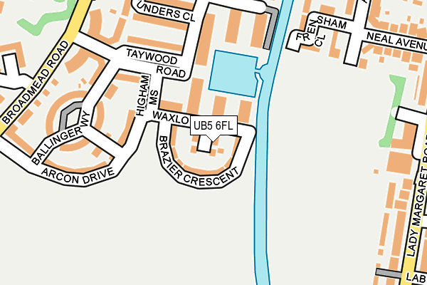 UB5 6FL map - OS OpenMap – Local (Ordnance Survey)