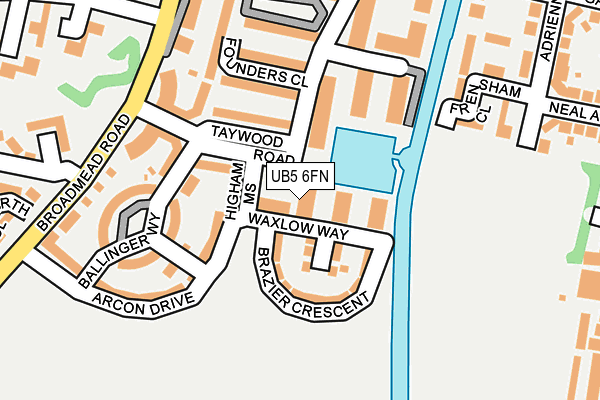 UB5 6FN map - OS OpenMap – Local (Ordnance Survey)