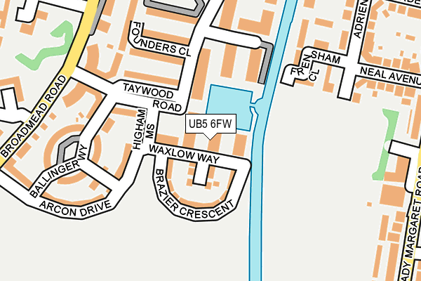 UB5 6FW map - OS OpenMap – Local (Ordnance Survey)