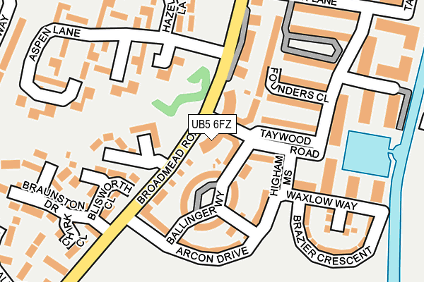 UB5 6FZ map - OS OpenMap – Local (Ordnance Survey)