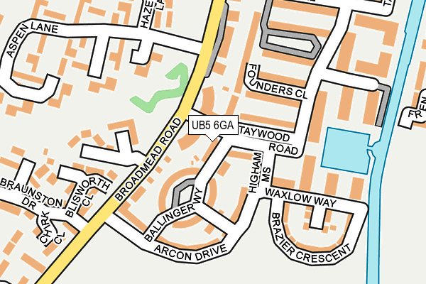 UB5 6GA map - OS OpenMap – Local (Ordnance Survey)