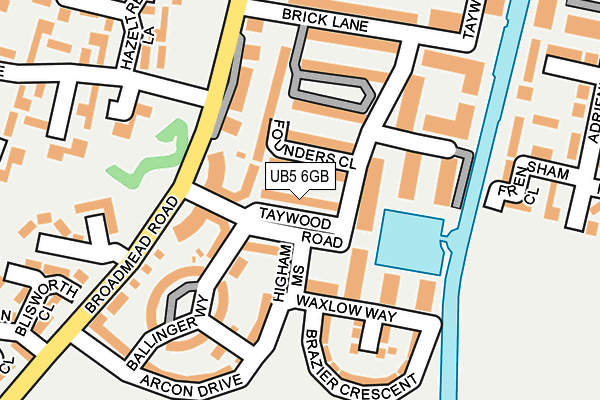 UB5 6GB map - OS OpenMap – Local (Ordnance Survey)