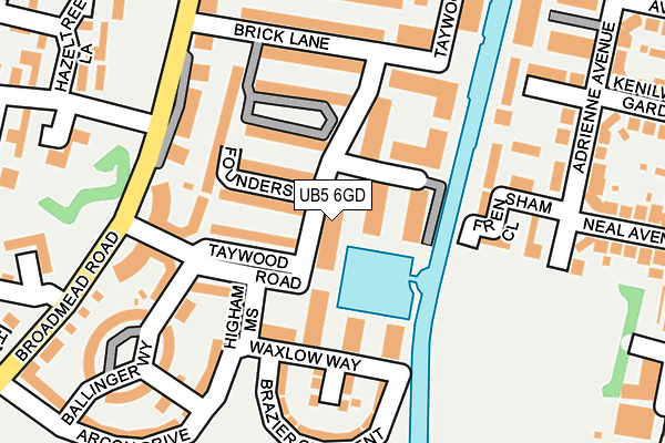 UB5 6GD map - OS OpenMap – Local (Ordnance Survey)