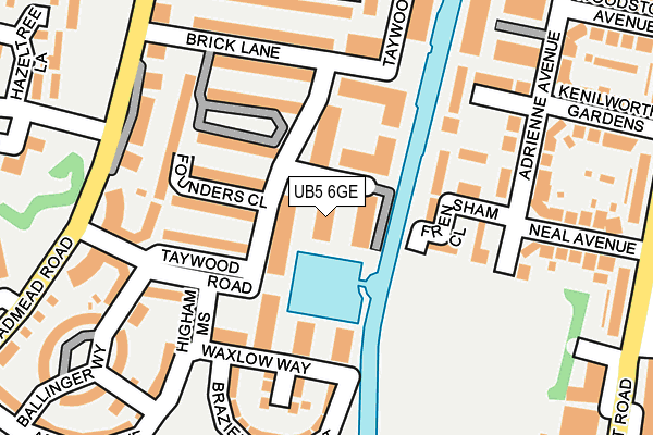 UB5 6GE map - OS OpenMap – Local (Ordnance Survey)