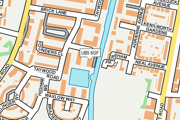 UB5 6GF map - OS OpenMap – Local (Ordnance Survey)