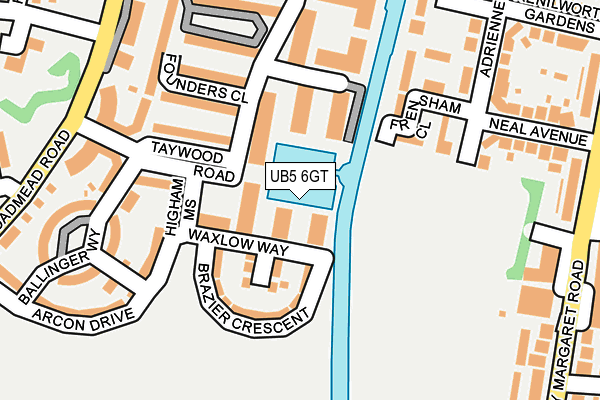 UB5 6GT map - OS OpenMap – Local (Ordnance Survey)