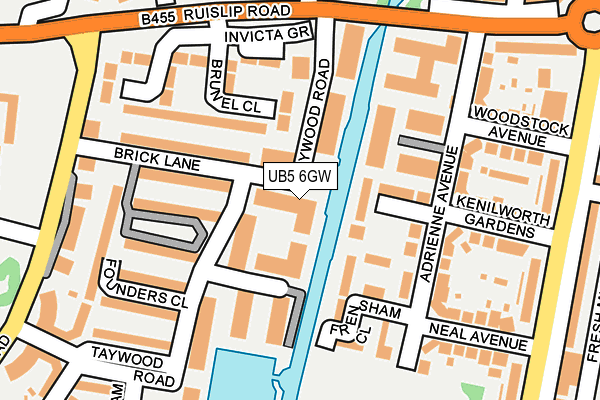UB5 6GW map - OS OpenMap – Local (Ordnance Survey)