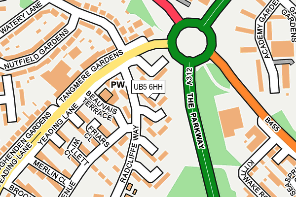 UB5 6HH map - OS OpenMap – Local (Ordnance Survey)