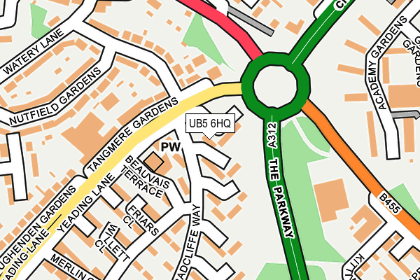 UB5 6HQ map - OS OpenMap – Local (Ordnance Survey)