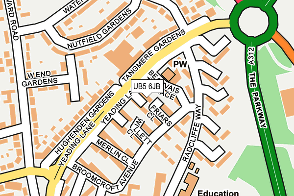 UB5 6JB map - OS OpenMap – Local (Ordnance Survey)