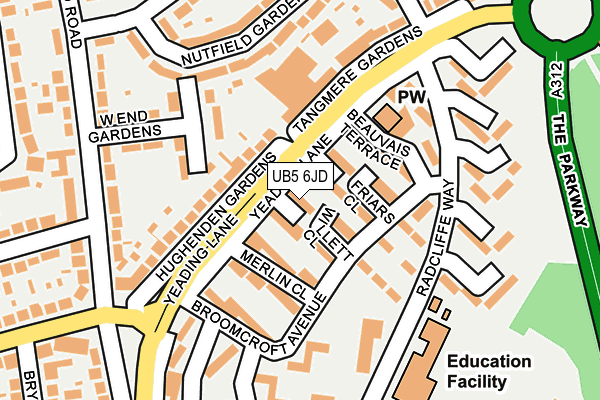 UB5 6JD map - OS OpenMap – Local (Ordnance Survey)