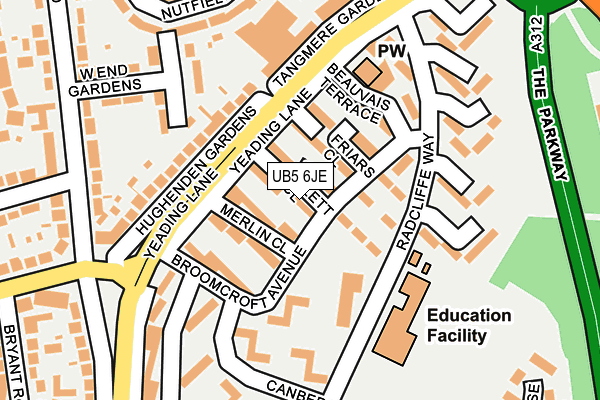 UB5 6JE map - OS OpenMap – Local (Ordnance Survey)