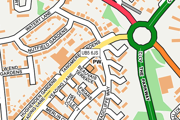 UB5 6JS map - OS OpenMap – Local (Ordnance Survey)