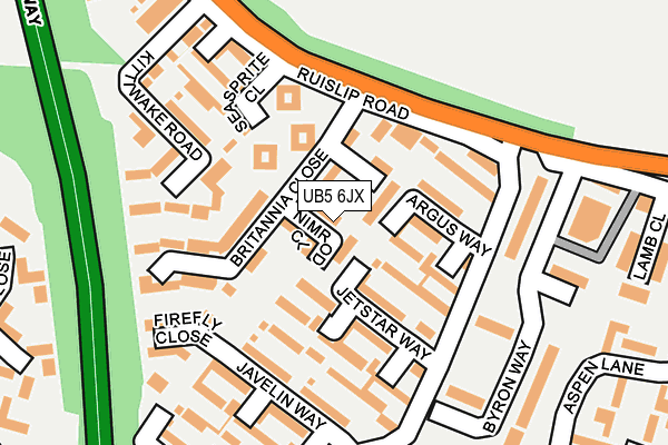 UB5 6JX map - OS OpenMap – Local (Ordnance Survey)
