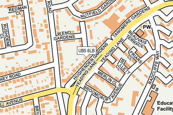 UB5 6LB map - OS OpenMap – Local (Ordnance Survey)